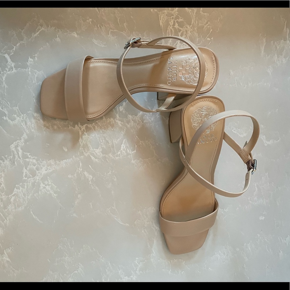 Vince Camuto Nude Block Heels